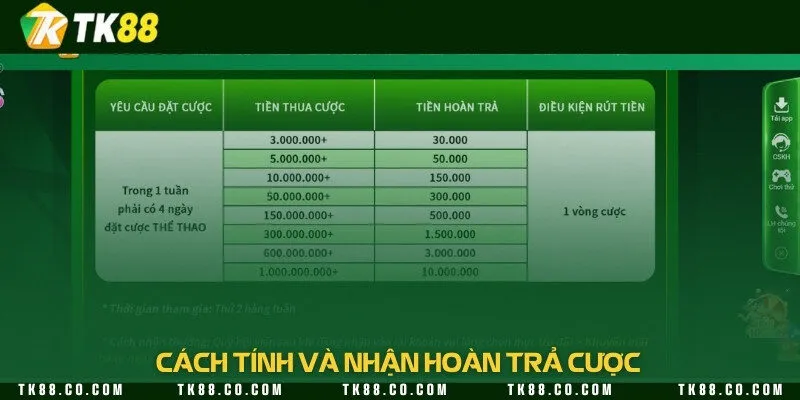 Hướng dẫn tính tỷ lệ hoàn trả và phương thức nhận thưởng